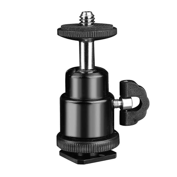 Mini kulehode med 1/4\" blitsskoadapter Kulehode stativhode Støtte stativkulehode for kameramonitor videolys 2-pakning