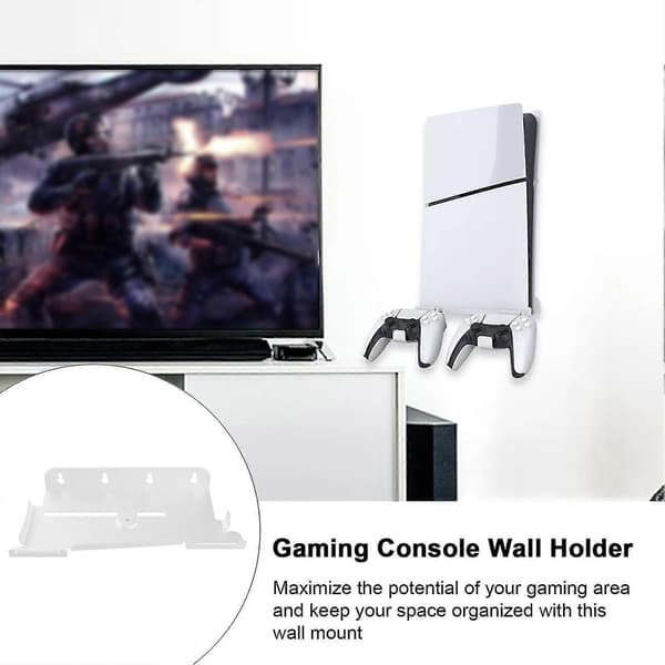 Vægbeslag med 2 controllerholdere til PS5 Slim Digital Disc Editions Slim Effektivt kølebeslag Forbedret ydeevne Væg