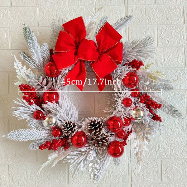 Jul flockande krans rottinghänge WREATH-45CM WREATH-45CM Wreath-45cm