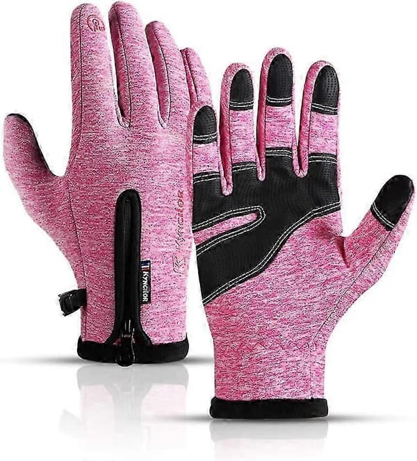 Vindtæt og vandtæt sports touch screen funktion cykelhandske (pink XL)
