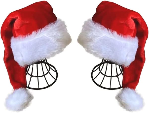Black Hat - Voksne Deluxe Sort Og Hvid Jul Julehat Pakke 2 stk