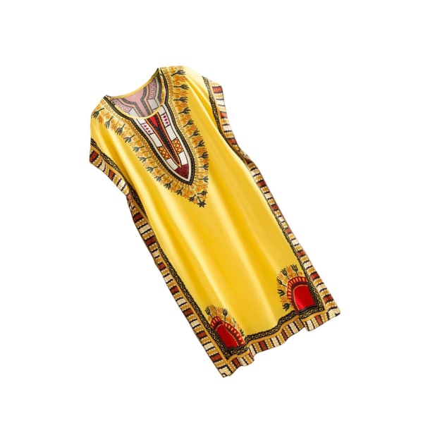 Dammode strandlovsklänning Boho Elegant etnisk klänning Yellow