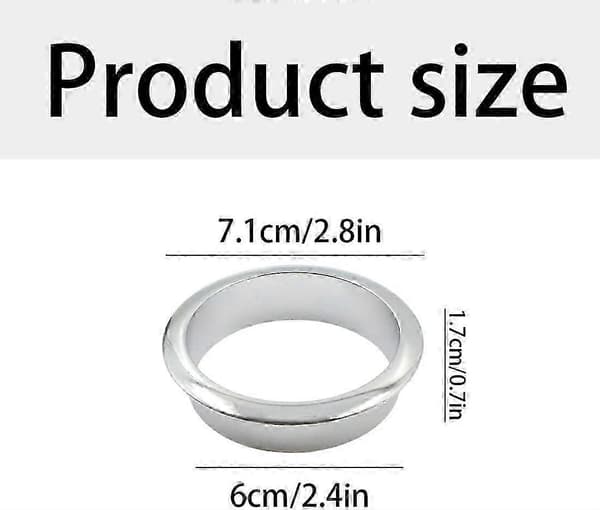 60 mm metal skrivebordsgennemføringsafdækning - dekorativ ring til møbeltrådboks, computerbordkabelstyring, 3 stk. (én størrelse)