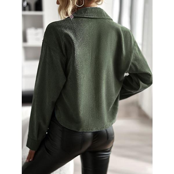 Damtemperament Casual Damkappa 2023 Enfärgad Allmatchande modetopp green L