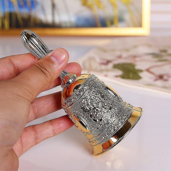 Multipurpose Call Bell Metal Innovativ middagsklocka Hand Call Bell Gold