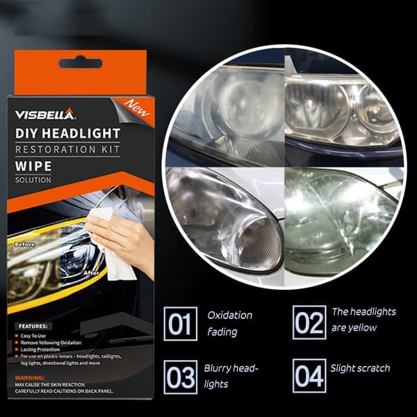 Reparationssæt til bilforlygter DIY Light Repair Kit Gendan oxidation null - Wipes