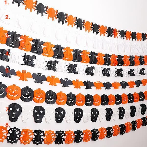 Halloween - Dekorasjoner - Girlander - Gresskar, spøkelser - 3m MultiColor Nr - 8