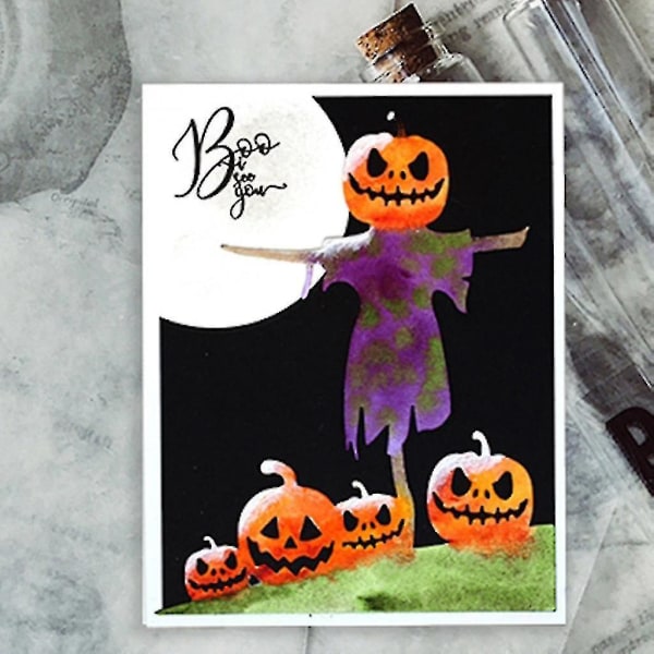 Halloween Græskar Metal Skærestencils DIY Scrapbooking Album Papirkort Skabelon Form Dekoration