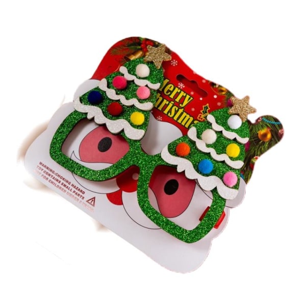 Julebrilleinnfatning Juledekorasjon rekvisitter Red 2Pcs