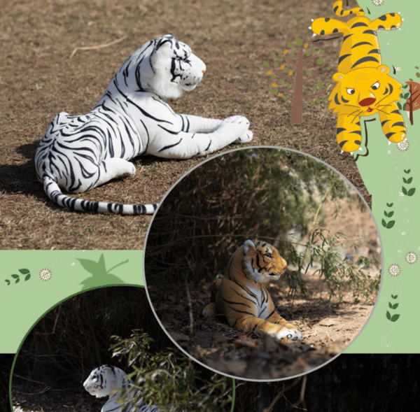 Realistiska mjuka gosedjur Plyschleksak Tiger white 40CM