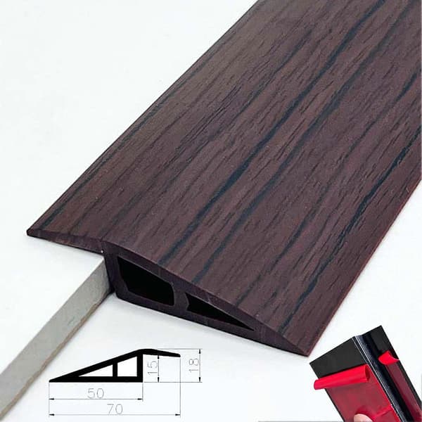 1/1,5CMx100CM PVC Terskelrampe Selvklebende Gulvovergangslist Sklisikker Døråpninger Teppeflis Overlappende Kantreduserer