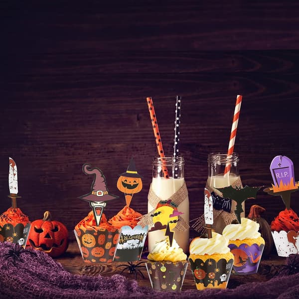 Halloween Cupcake Dekorationer Halloween Cupcake Toppers