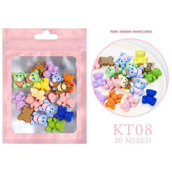 Kynsitaidehartsi Sarjakuva Koriste Sekoitettu Mini Pieni Pehmeä Tyttömäinen 08 cute bear