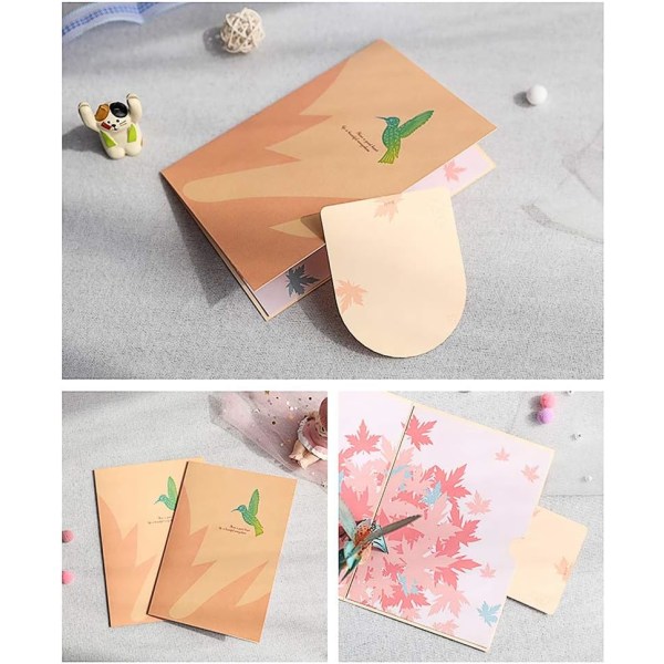Syntymäpäiväkorttilahja vanhemmillesi, ystävillesi ja rakastajillesi, 3D-ponnahduskortti (Kolibri)