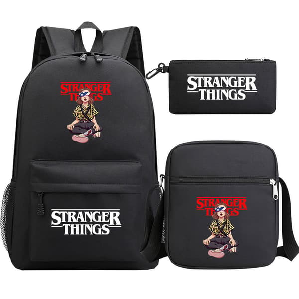 Stranger Things Ryggsäck 3-delars Set Student Skolväska Canvasväska 32 32 3PCS/Set