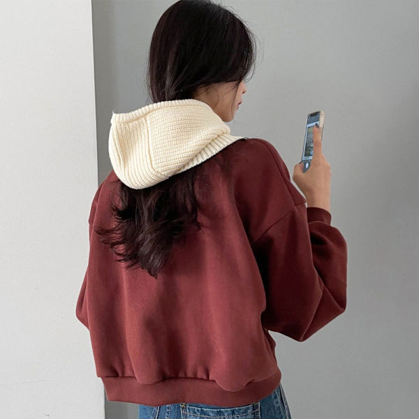 Kvinner Menn Strikkede Luer Varme Sør-Korea Dongdaemun Personlig Varm Holde Wo Trendy Kaldt Skjerf Pullover Unisex Peach pollen