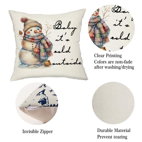4 stk putetrekk Snowflake Juletre jul