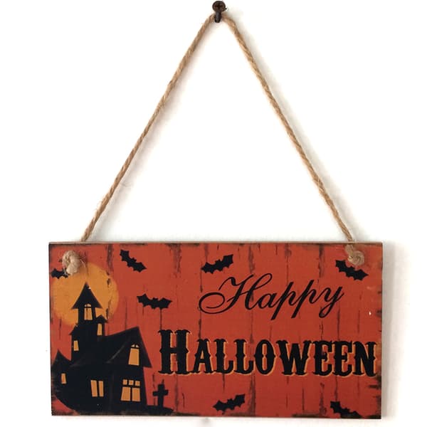 Halloween trä listning pumpa häxa husnummer trädgård dekor 2