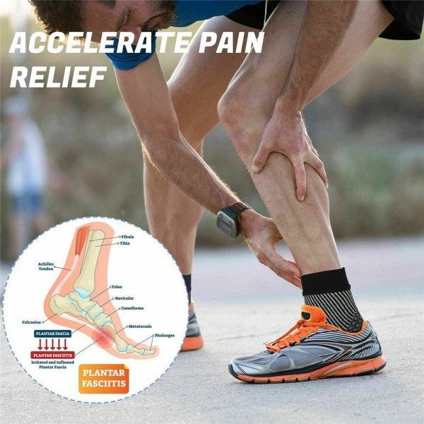 1 pari jalkateräsukkia Plantar Fasciitis -kompressiosukat SININEN L