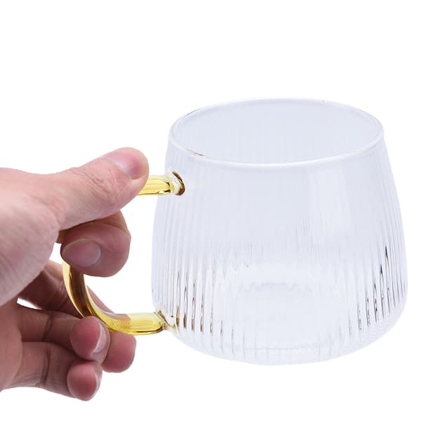 Värmebeständig vattenkopp i glas med handtag Te Mjölk Drycksmugg