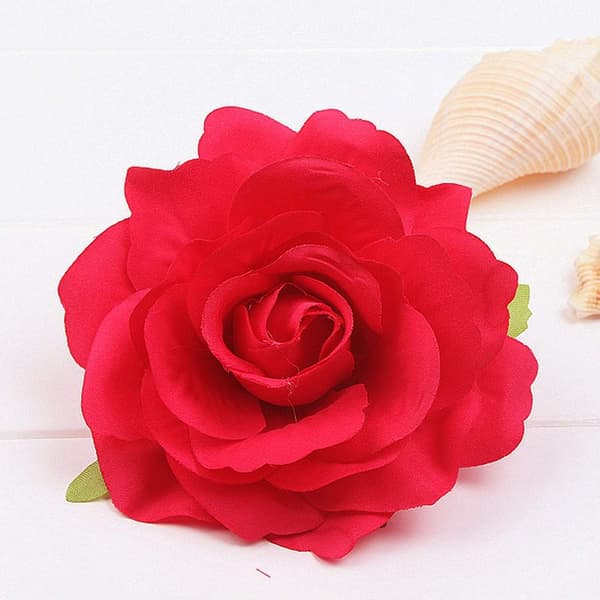 Almi Halloween Rose Hårklämmor Brosch Blomma Röd Rose
