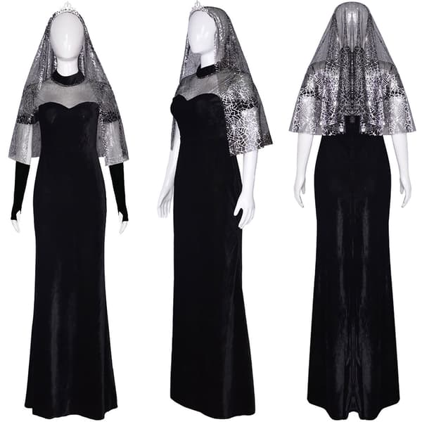 Hotel Elf 4 Mavis cosplay bröllopsklänning Halloween Mavis bröllop Black M XXL