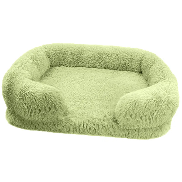Plysj Vaskbar Firkantet Myk Kattematte Dyreutstyr Vaskbar Og Avtakbar Dyp Søvn Hundesofa Seng Dyreutstyr Drop Ship Gold 2XL(120x80x18CM)
