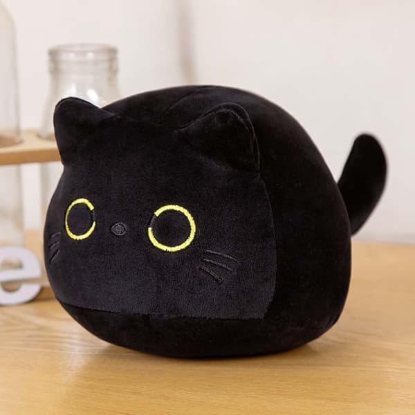 Black Cat Plyslegetøj Kat Plysdukke SORT 25CM