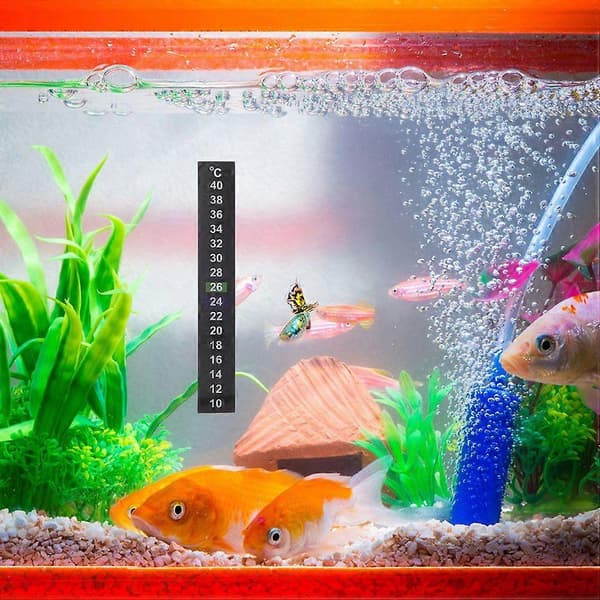 12 stk Digitale Termometerklistremerker for Akvarium, Selvklebende Termometerstrimler