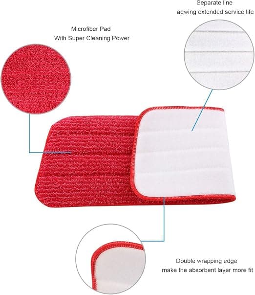 #6 stk 42 * 14cm Mopp erstatningsdeler Rengjøringsdeksel Mopp erstatningsputer Mikrofiber Spray Koster for Spray Mopper#