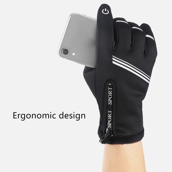 för Touch Screen Vindtät Varm Halkfri Full Finger Herr Dam Vinter Cykling Gl L