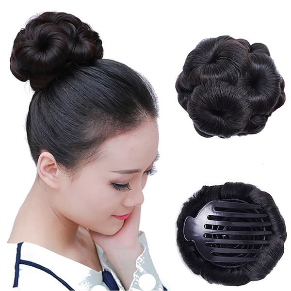 Synthesis Claw Clip Chignon Extension Clip Hårstycke lockigt hår 4
