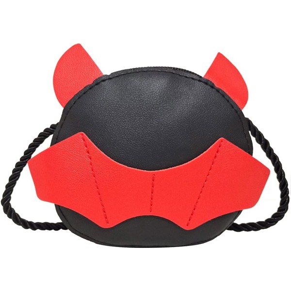 Barnväska Mini Cute Little Devil PU Läder Crossbody-väska Mynt Pouse Leksaker för pojkar Flickor Present (svart) NO:1