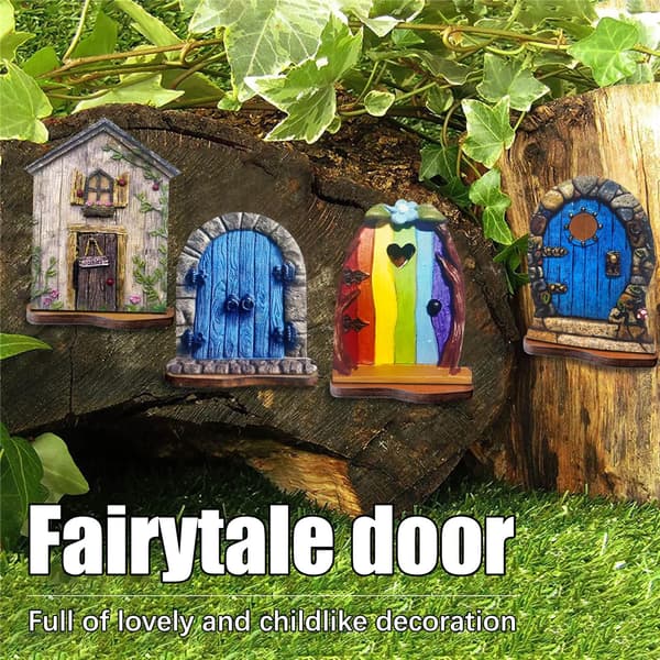 Fairy Door Set med 6 Miniature Gnome Door Set Pixie Miniature 2