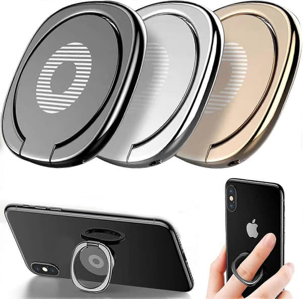 Stykker Universal Telefon Ringholder, Mobiltelefon Ring, 360 Rotation Telefon Ring, Metal Telefon Ringholder, til Smartphone