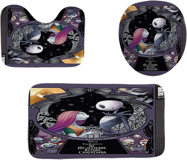 4st Nightmare Before Christmas Zombie Bride Jack Duschgardinset Barn Badrum Halloween Dekor