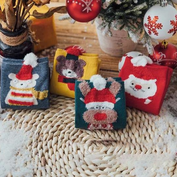 Julstrumpor, gul björn presentförpackning Holiday strumpor style 5