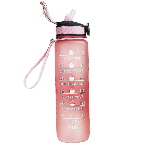 1000 ml ilmainen motivoiva urheilukannu aikamerkinnällä Fitness Gradient -värimuki Himmeä vesipullo ulkokäyttöön Style 9
