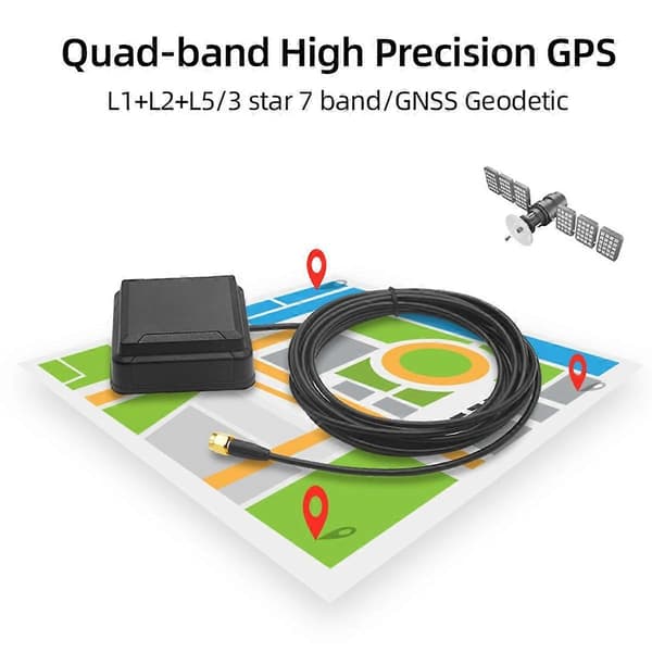 Høy presisjon RTK RTD-antenne Centimeterposisjonering L1+L2+L5 3-satellitt 7-frekvens GNSS-måleantenne