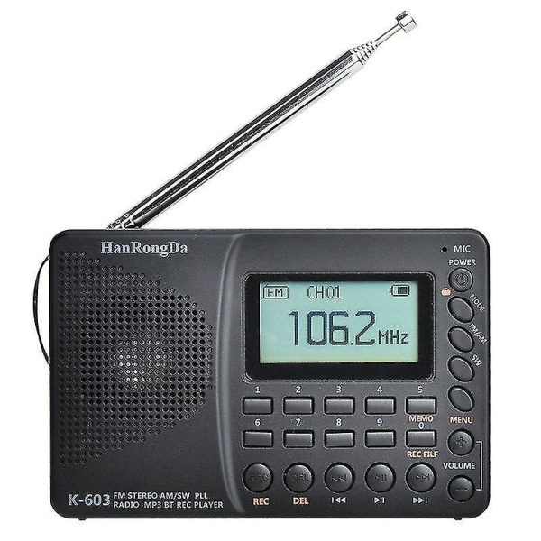 Bärbar digitalradio Fm/am/sw LCD Digital Display Mp3-spelare|radio