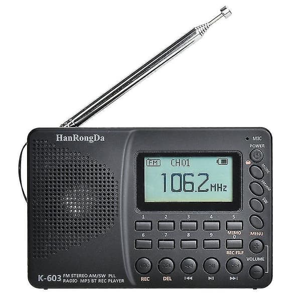 Bærbar digitalradio Fm/am/sw LCD Digital Display Mp3-spiller|radio