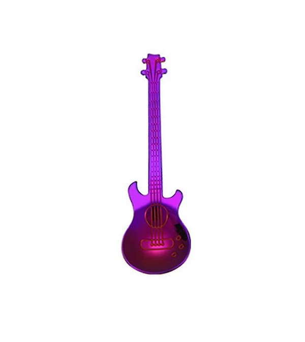 7 stk/sett rustfritt stål gitar teskje Dessertskjeer