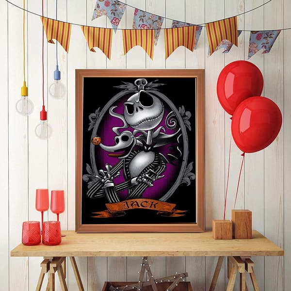 5D DIY-timanttimaalaussarja aikuisille, Halloween-kallo-timanttimaalaus