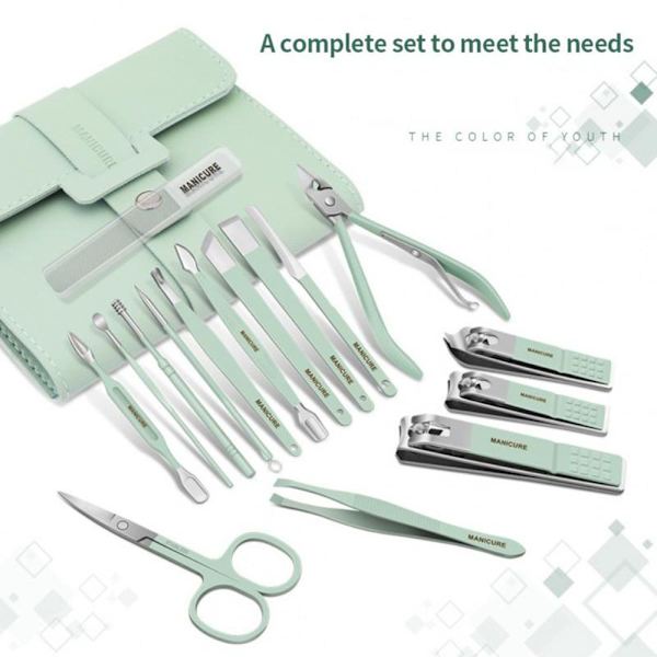 Set Nagelmanikyrverktyg LILA 16 ST 16 ST