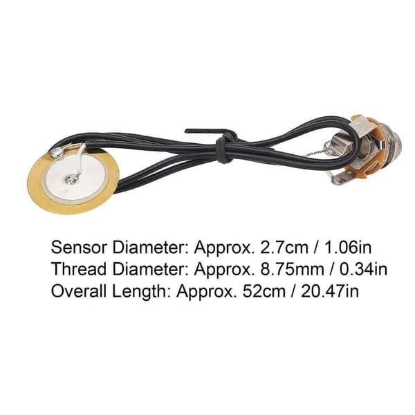 Gitar Pickup Piezo Transduser Akustisk Jack Pre Wired Forsterker Profesjonelt Instrumenttilbehør
