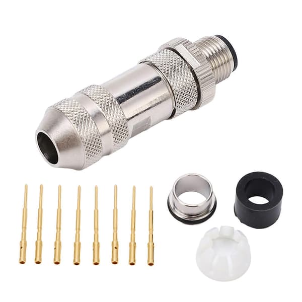 M12 8-bens sensorkonnektor lige han luftfartskabelstikadapter terminalfittings til bil, autocamper, båd