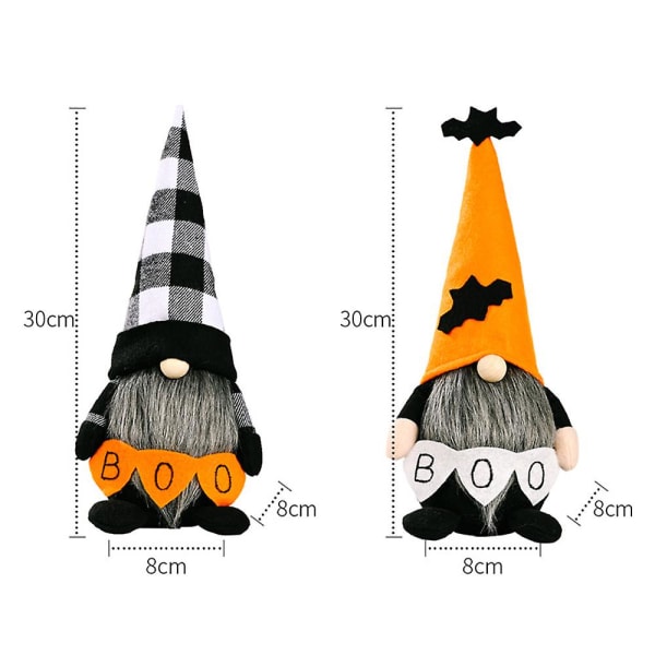 Ansiktslösa dvärgar Docka rekvisita Gnome Plyschleksak Carnival Halloween Dekor Ornament Check Hat