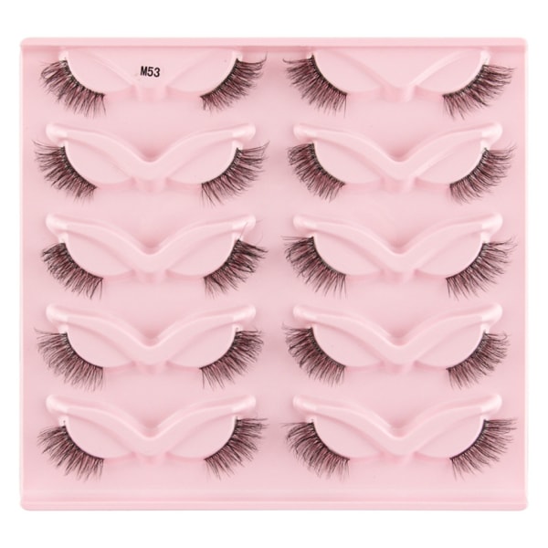 Halve Vipper Naturligt Udseende Wispy Cat-Eye Øjenvipper 3D Løse Øjenvipper Fluffy-Soft 10 Par Faux Mink Fake Lashes Sæt D