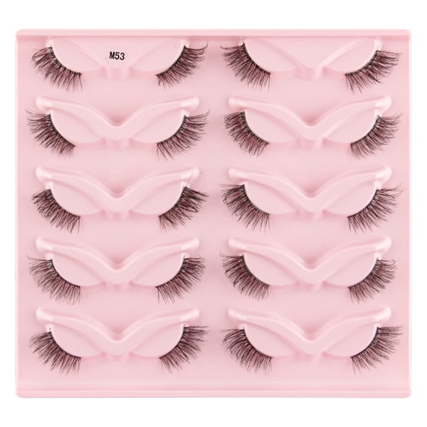 Halvfransar Naturligt utseende Wispy Cat-Eye Ögonfransar 3 lösögonfransar Fluffy-Soft 10 Par Faux Mink Fake Lashes Sets D