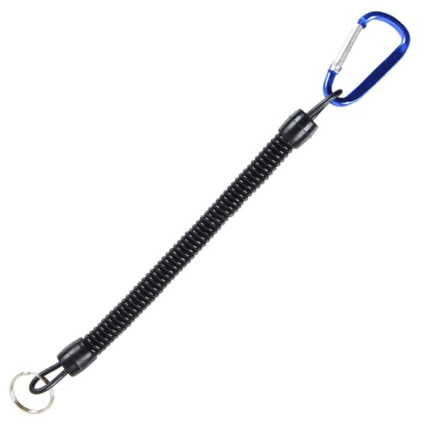 Infällbart fjäder elastiskt rep Säkerhetsredskap för utomhusvandring Camping Anti-förlorad telefon nyckelring 21cm-22cm White
